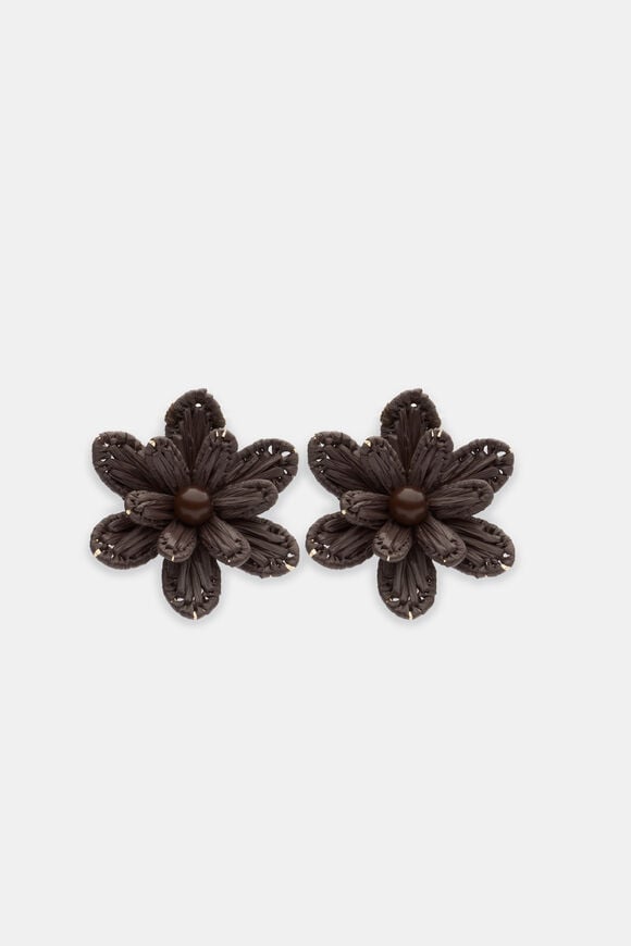 Floral Statement Earring  Dark Espresso  hi-res
