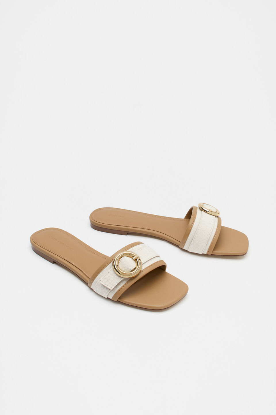 Paris Rounded Buckle Slide  Caramel