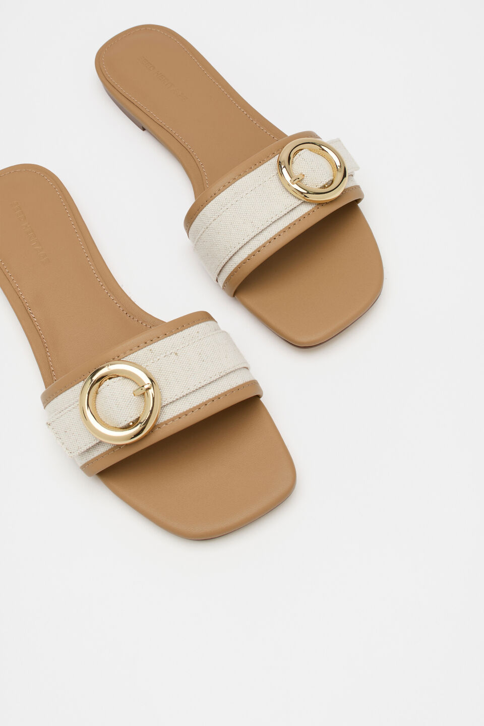 Paris Rounded Buckle Slide  Caramel