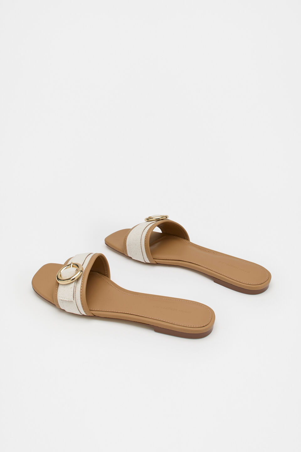 Paris Rounded Buckle Slide  Caramel