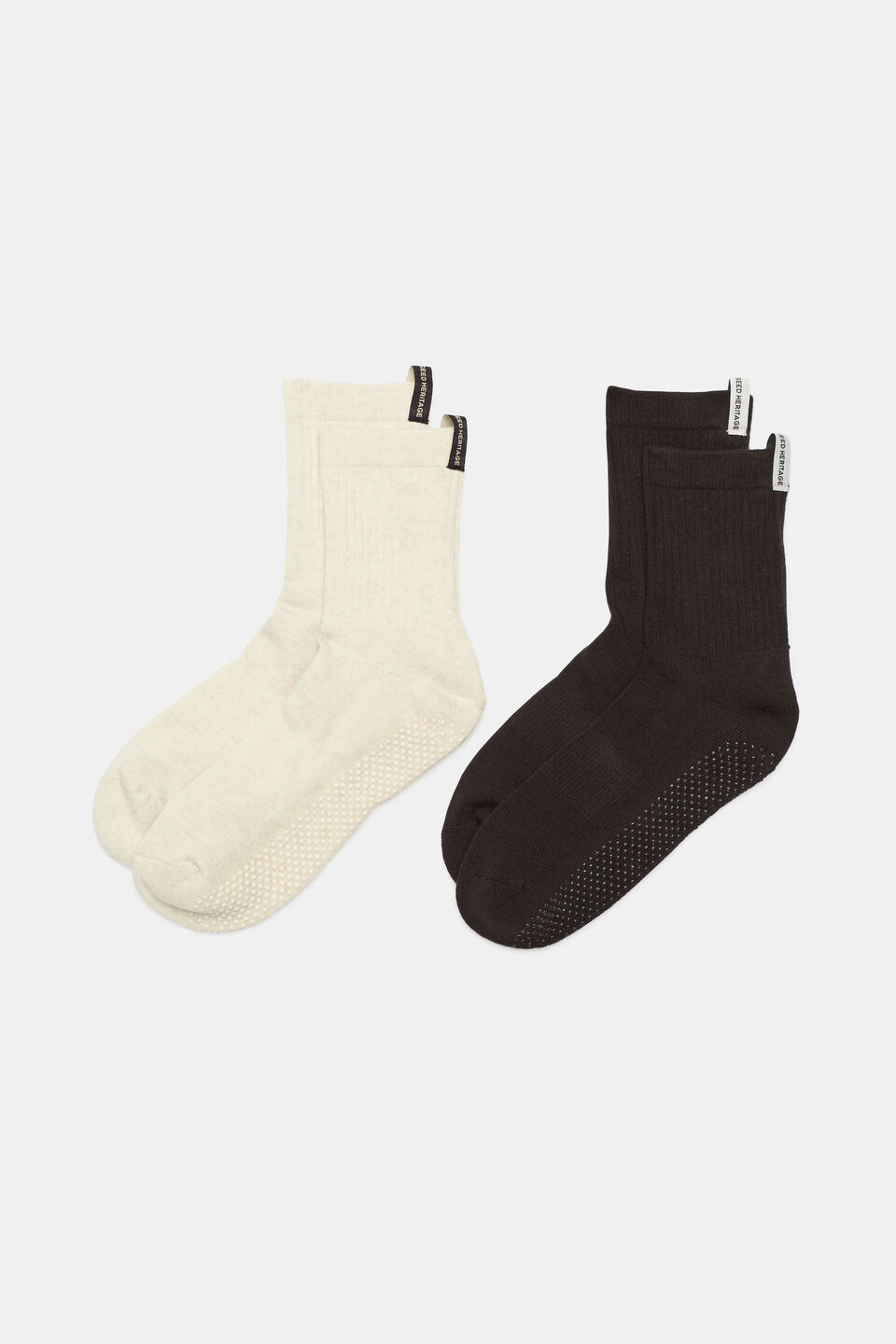 2 Pack Grip Sock  Dark Espresso