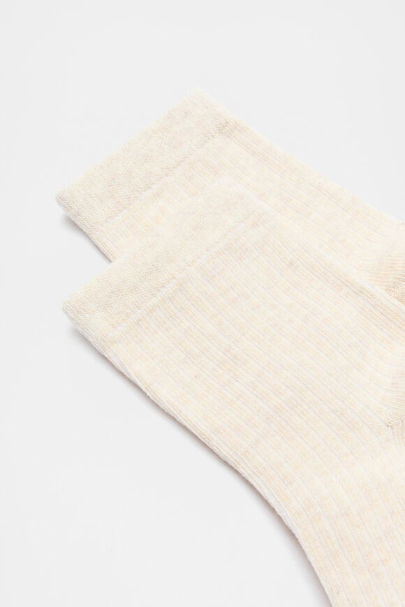 Core Quarter Crew Sock  Soft Beige Marle  hi-res