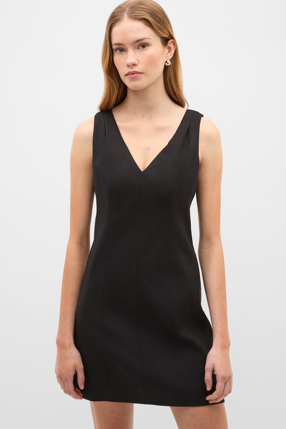 Structured Mini Dress  Black  hi-res