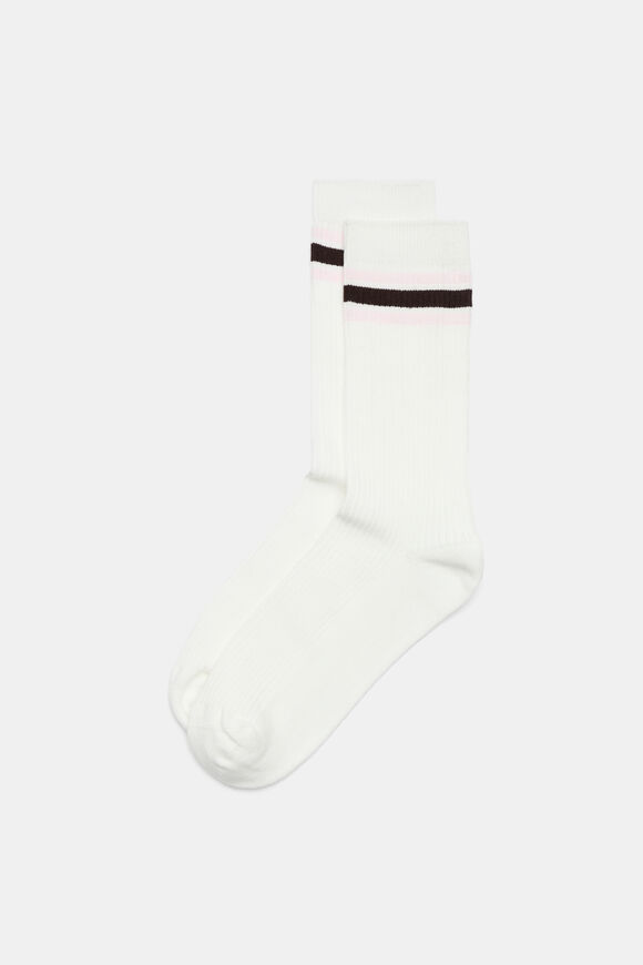 Sports Stripe Crew Sock  Dark Espresso Stripe  hi-res