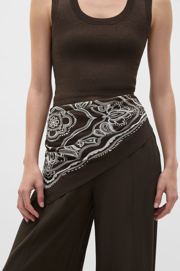 Printed Headscarf  Dark Espresso  hi-res