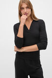 Core Rib Collared Top  Black  hi-res