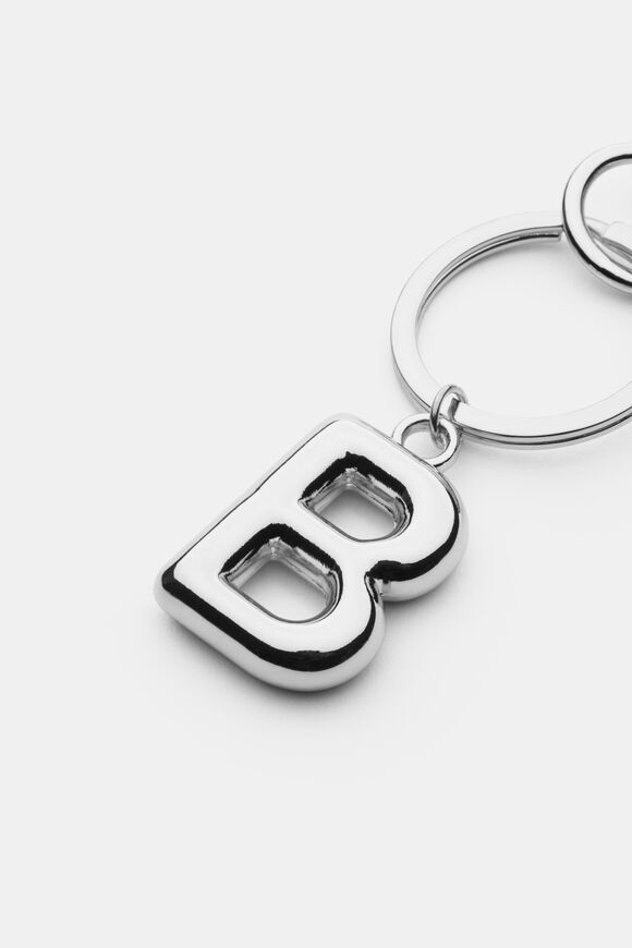Silver Initial Keyring  B  hi-res
