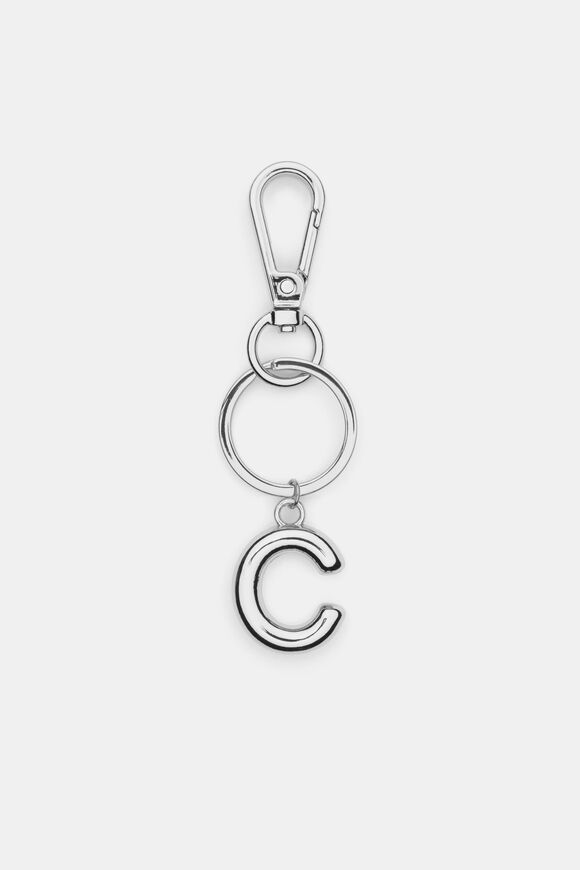Silver Initial Keyring  C  hi-res