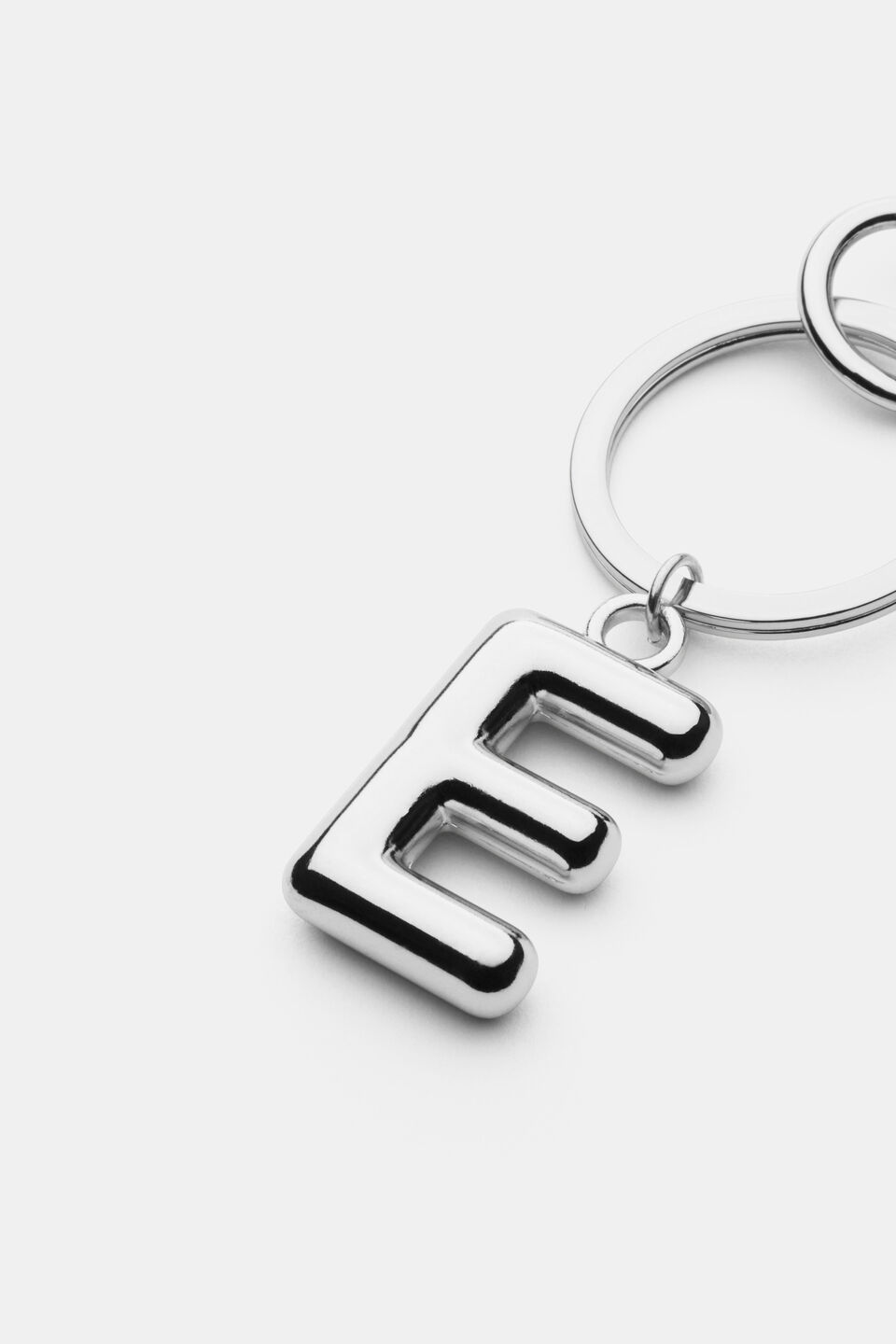 Silver Initial Keyring  E