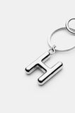 Silver Initial Keyring  H  hi-res