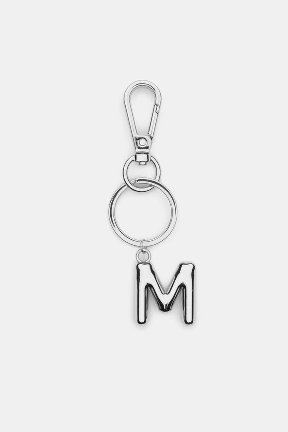 Silver Initial Keyring  M  hi-res