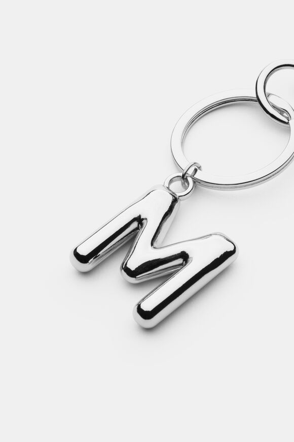 Silver Initial Keyring  M  hi-res