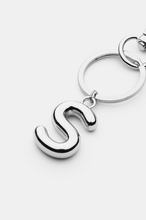 Silver Initial Keyring  S  hi-res