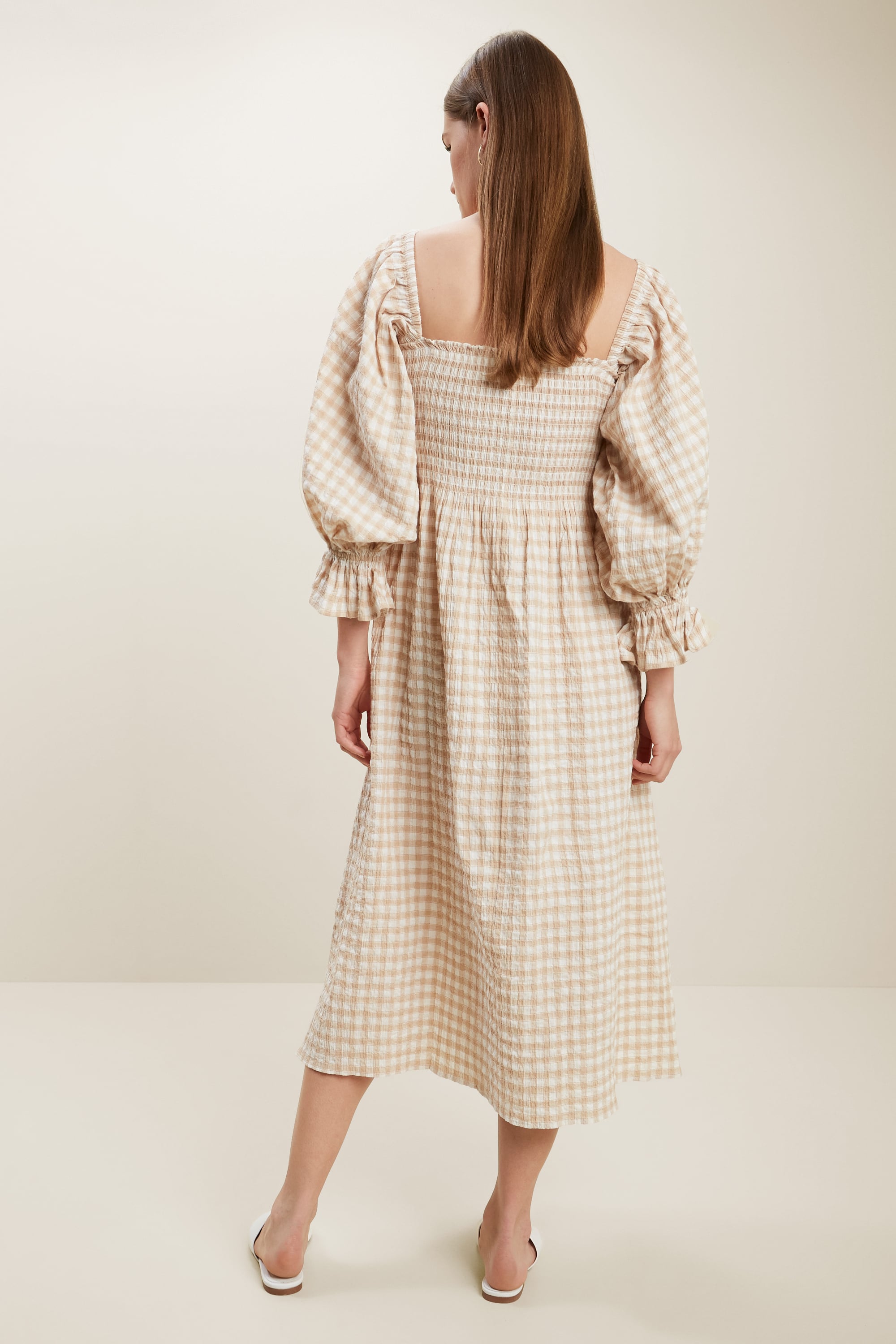 seed heritage gingham midi dress Seed Heritage Gingham Tiered Midi Dress