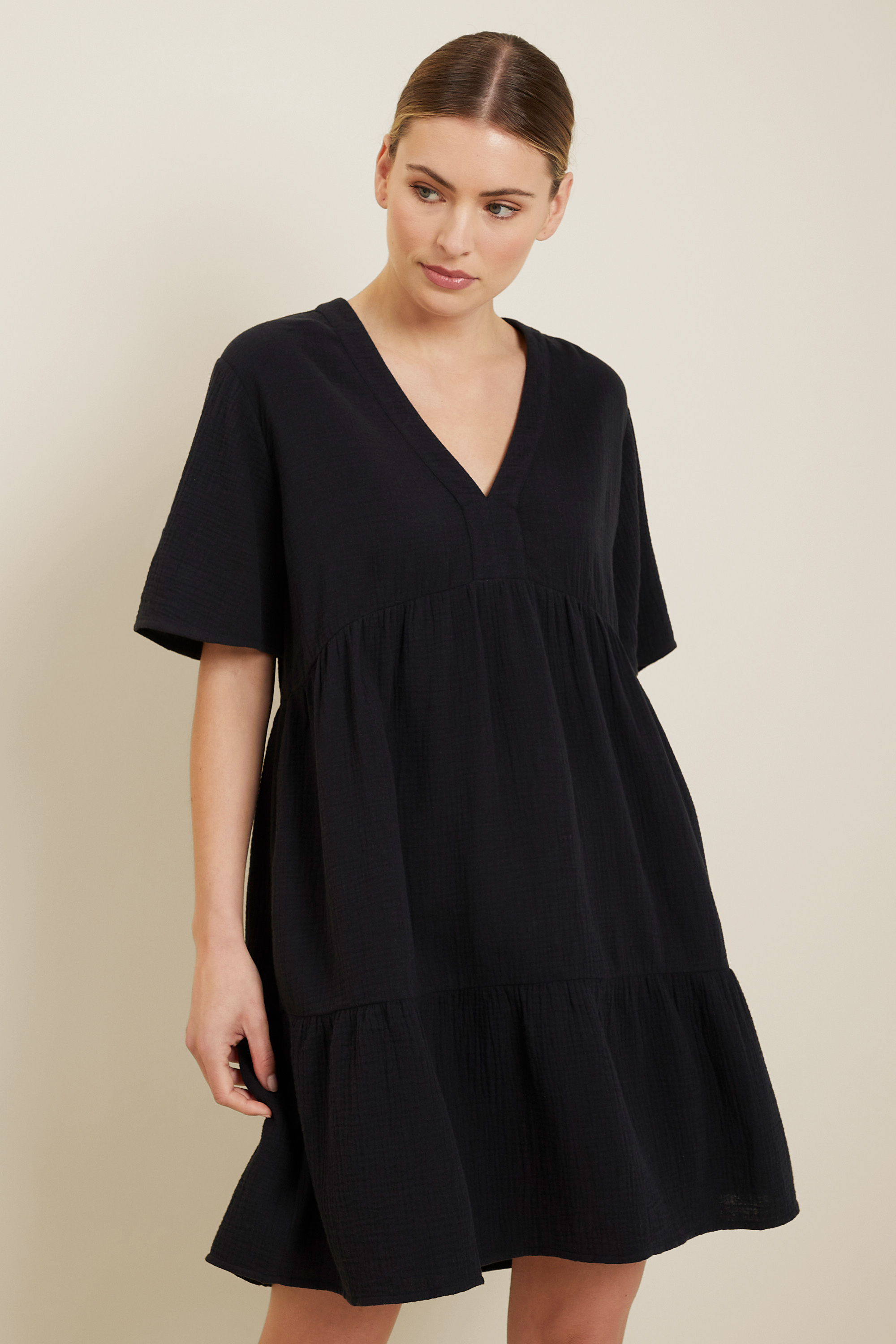 Tiered V Neck Mini Dress | Seed Heritage