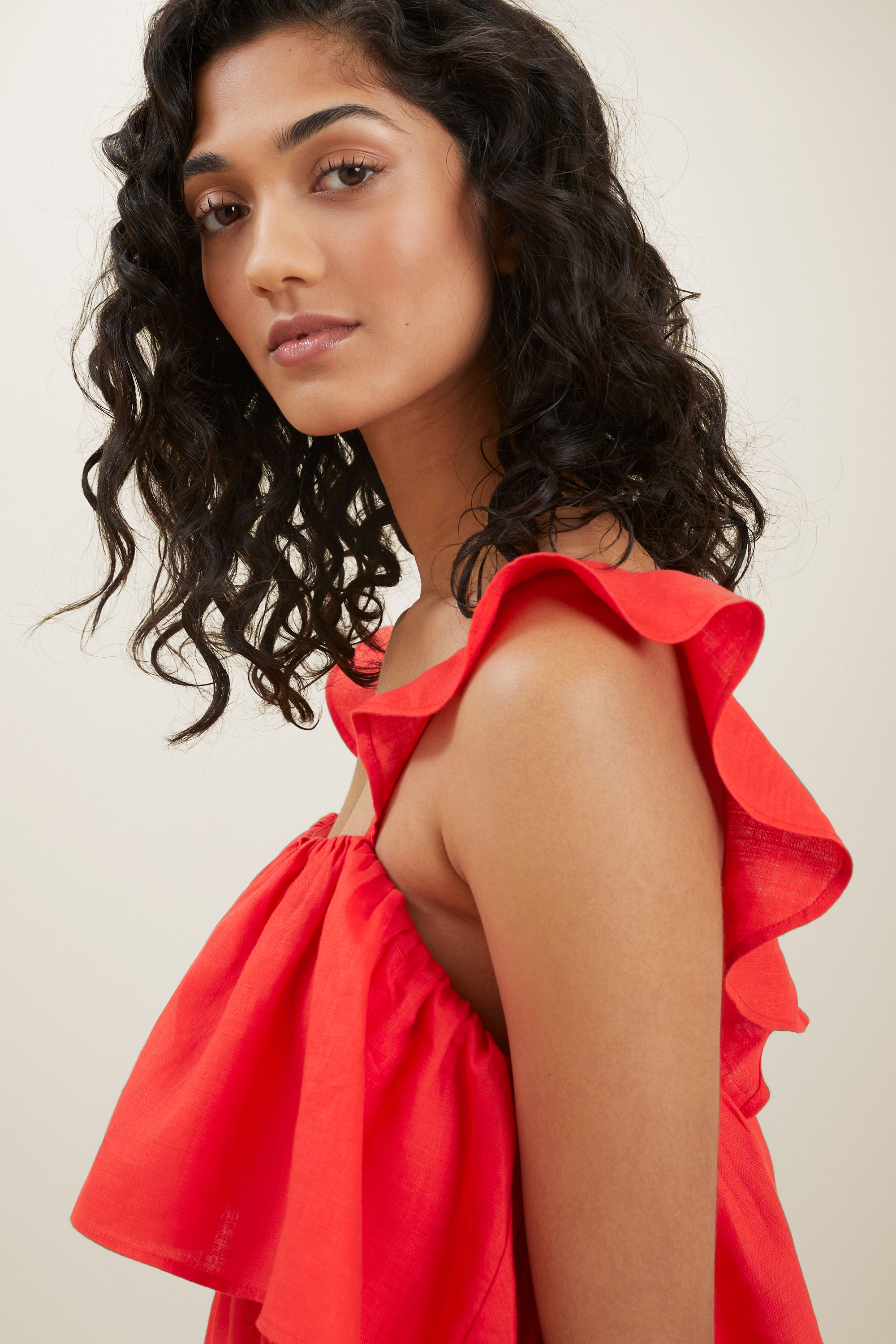 Linen Ruffle Maxi Dress | Seed Heritage