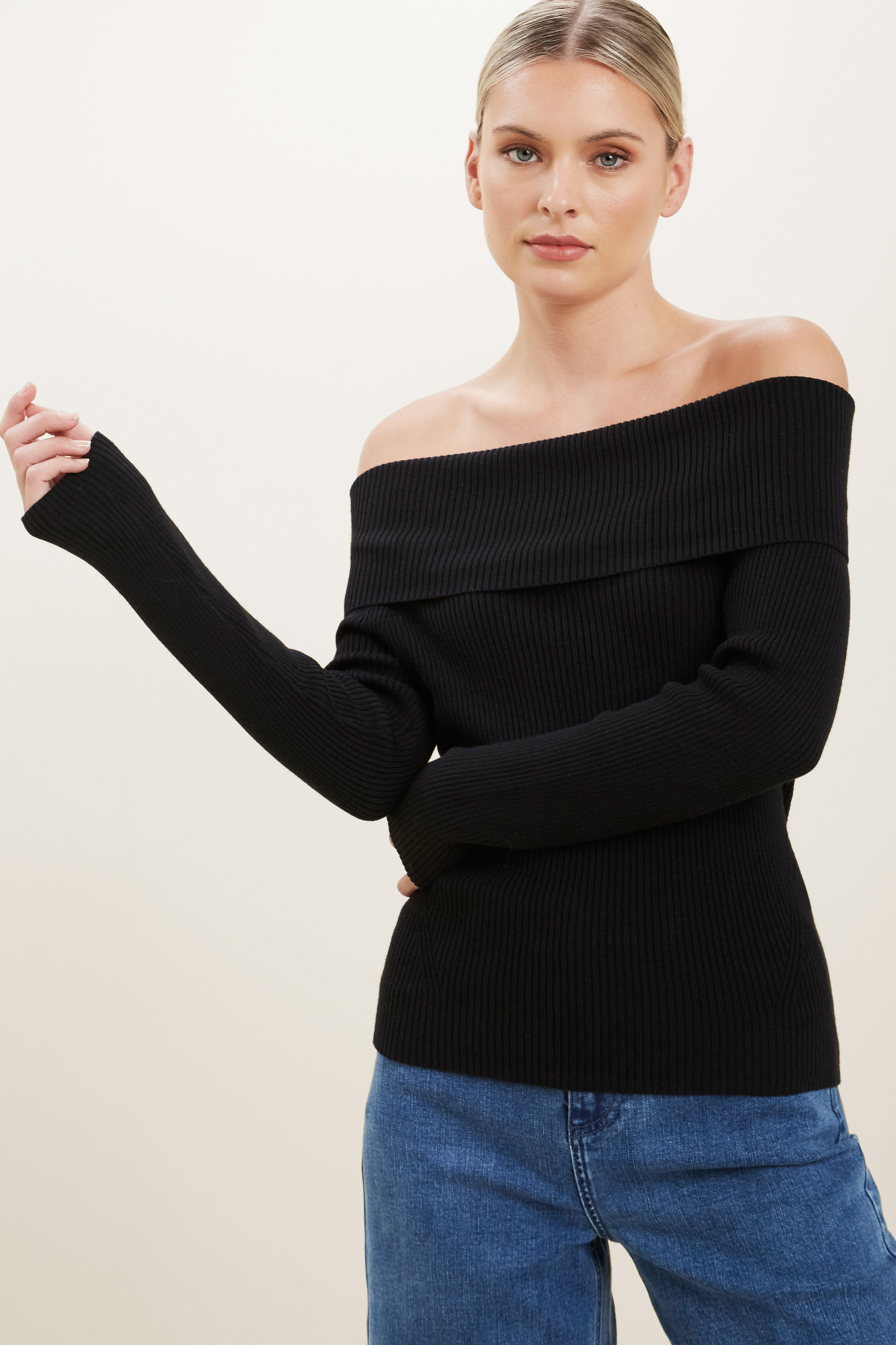 Off Shoulder Knit Top | Seed Heritage