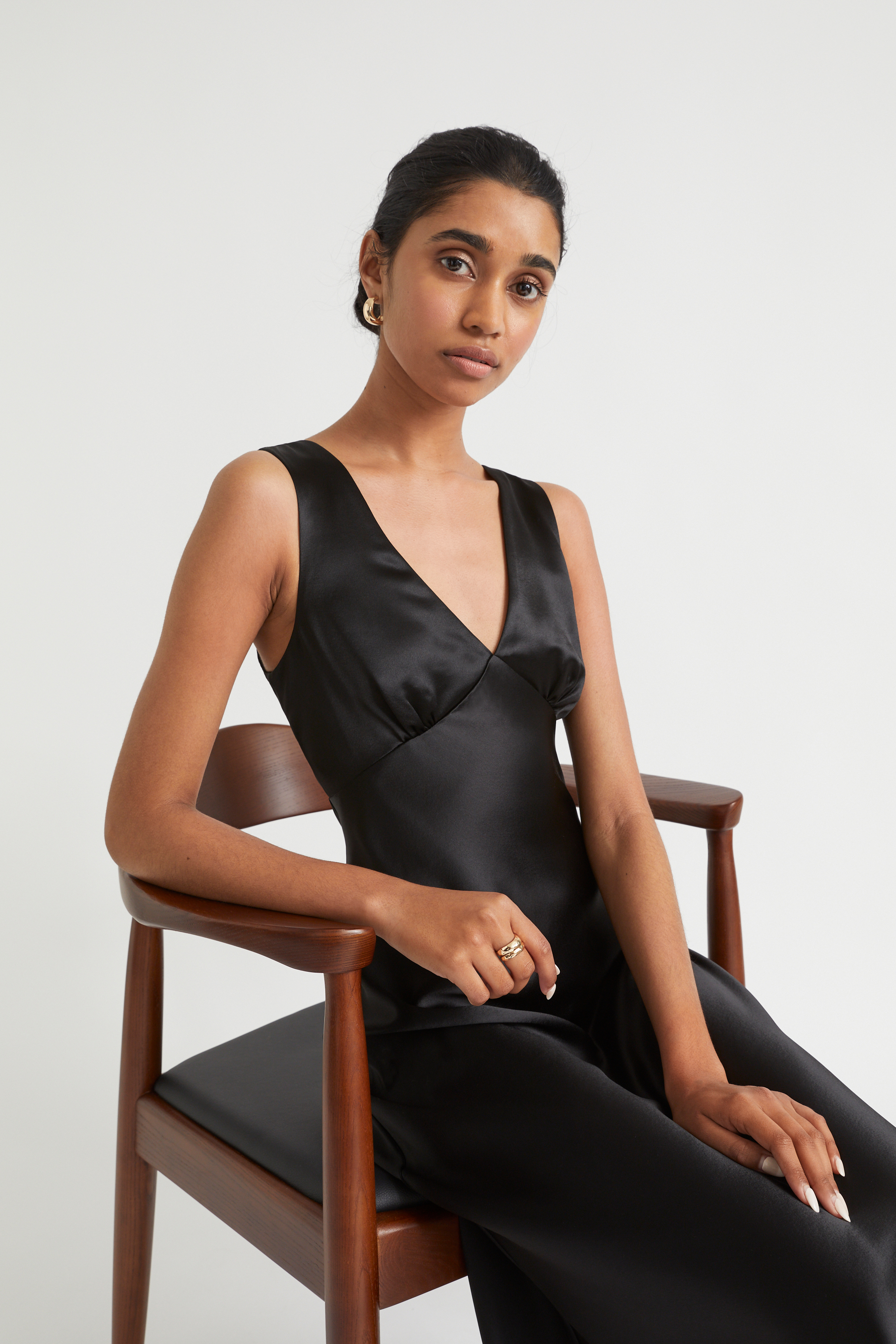 V Neck Satin Slip Dress | Seed Heritage