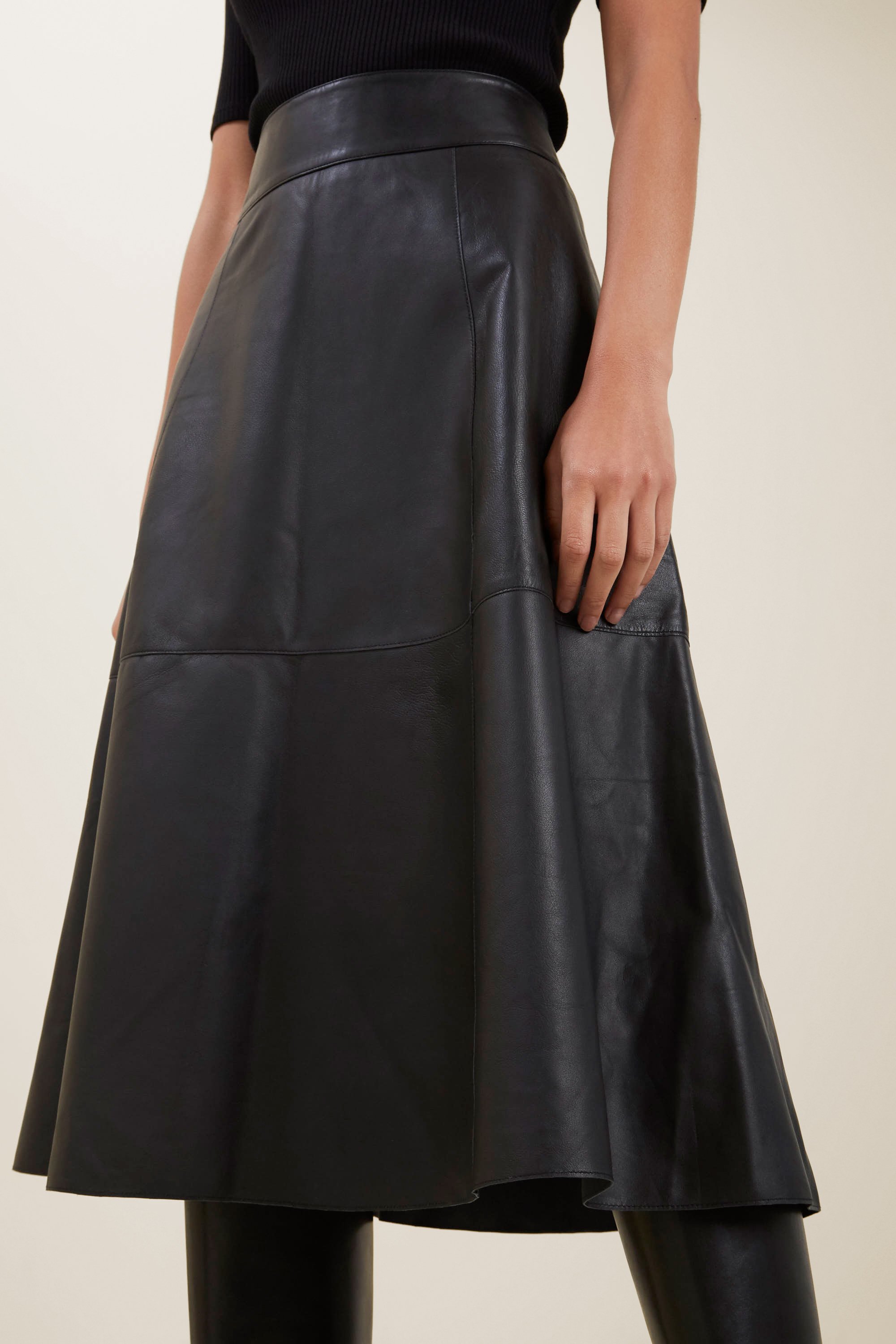 Pencil Skirt Seed Fluted Leather Skirt Seed Heritage Leather Skirt