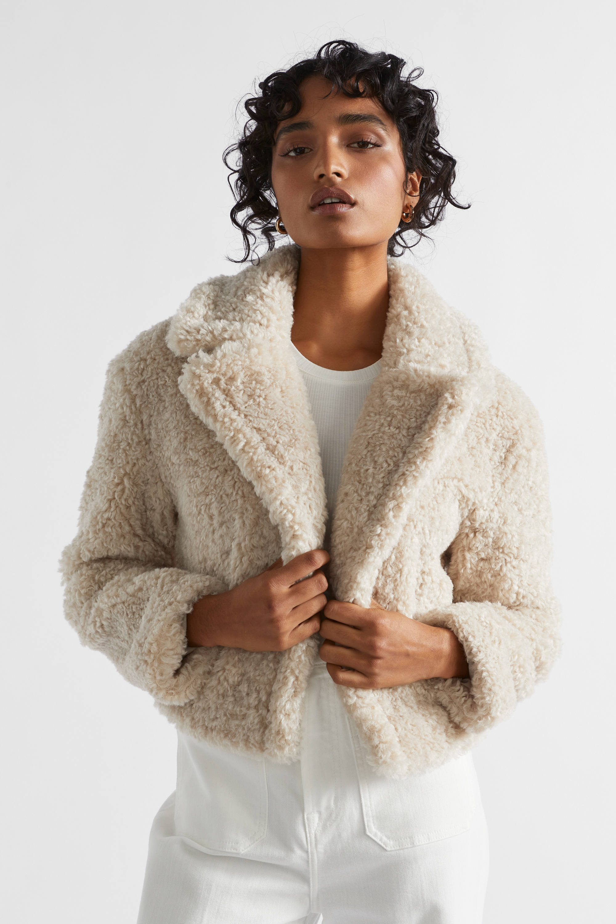 Cropped teddy shacket Clearance