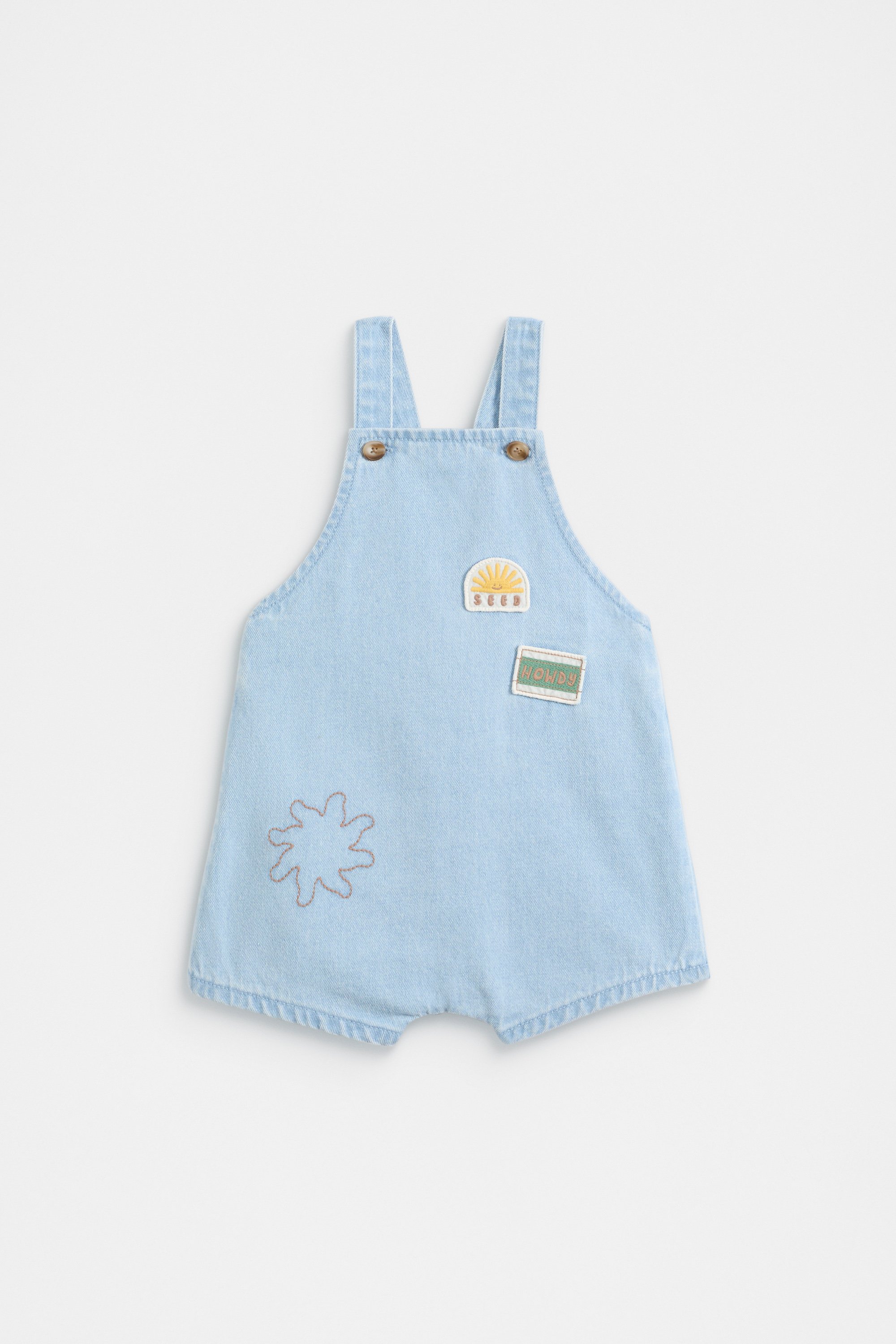 Patched Denim Overall Light Wash Seed Heritage