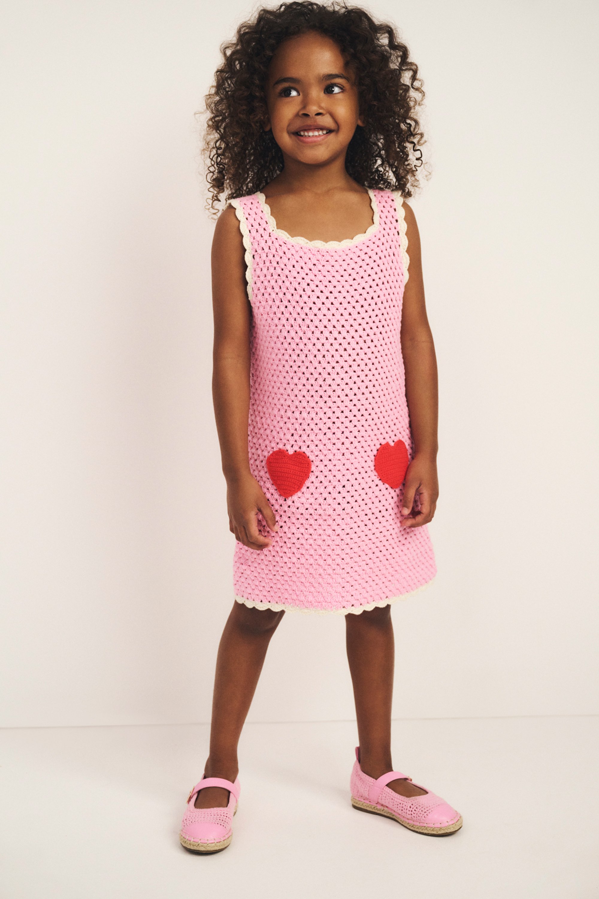Heart Crochet Dress | Candy Pink | Seed Heritage