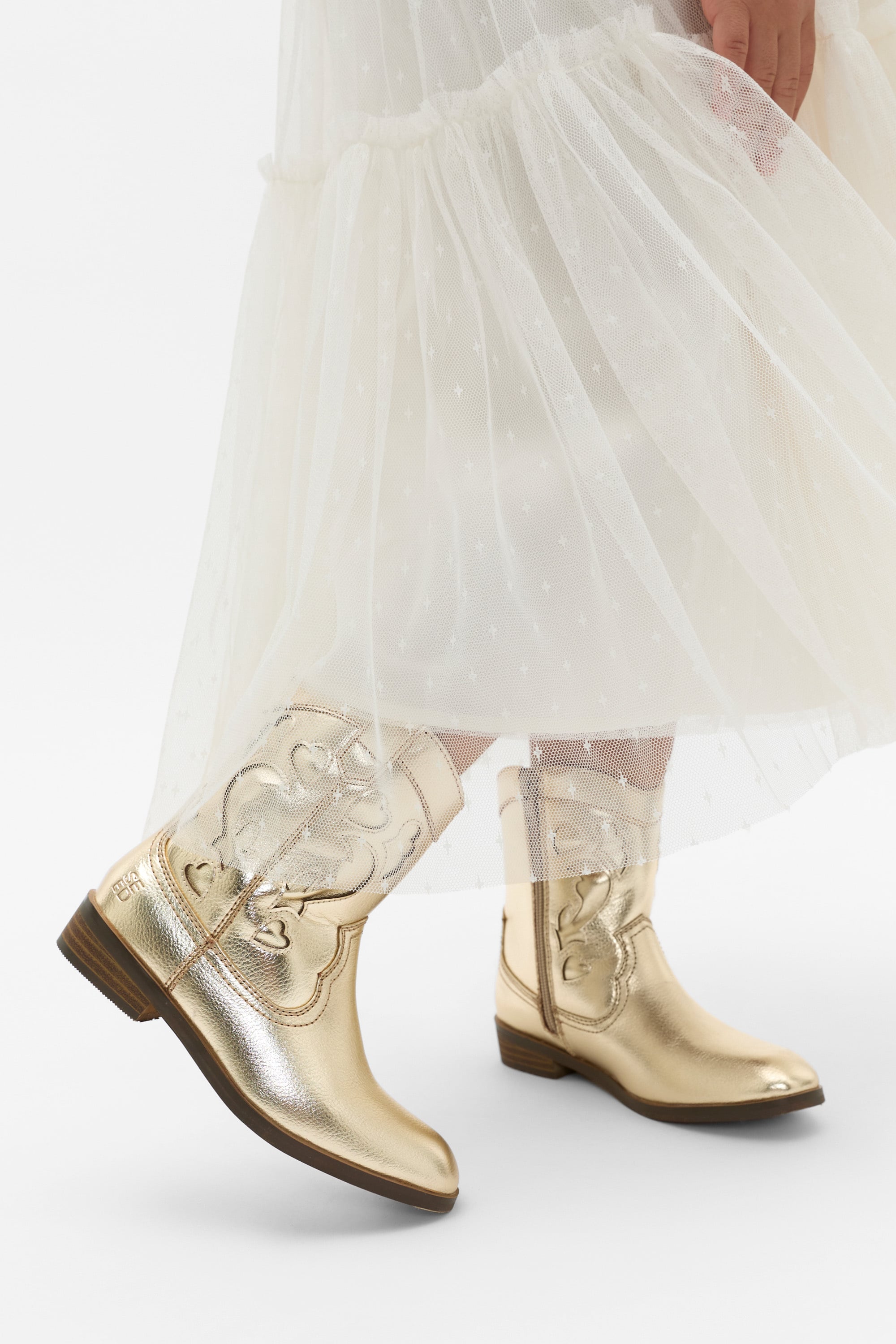 gold flapper dress taylor swift Aria Laminated Cowboy Boots in Light Gold 40 main image 0