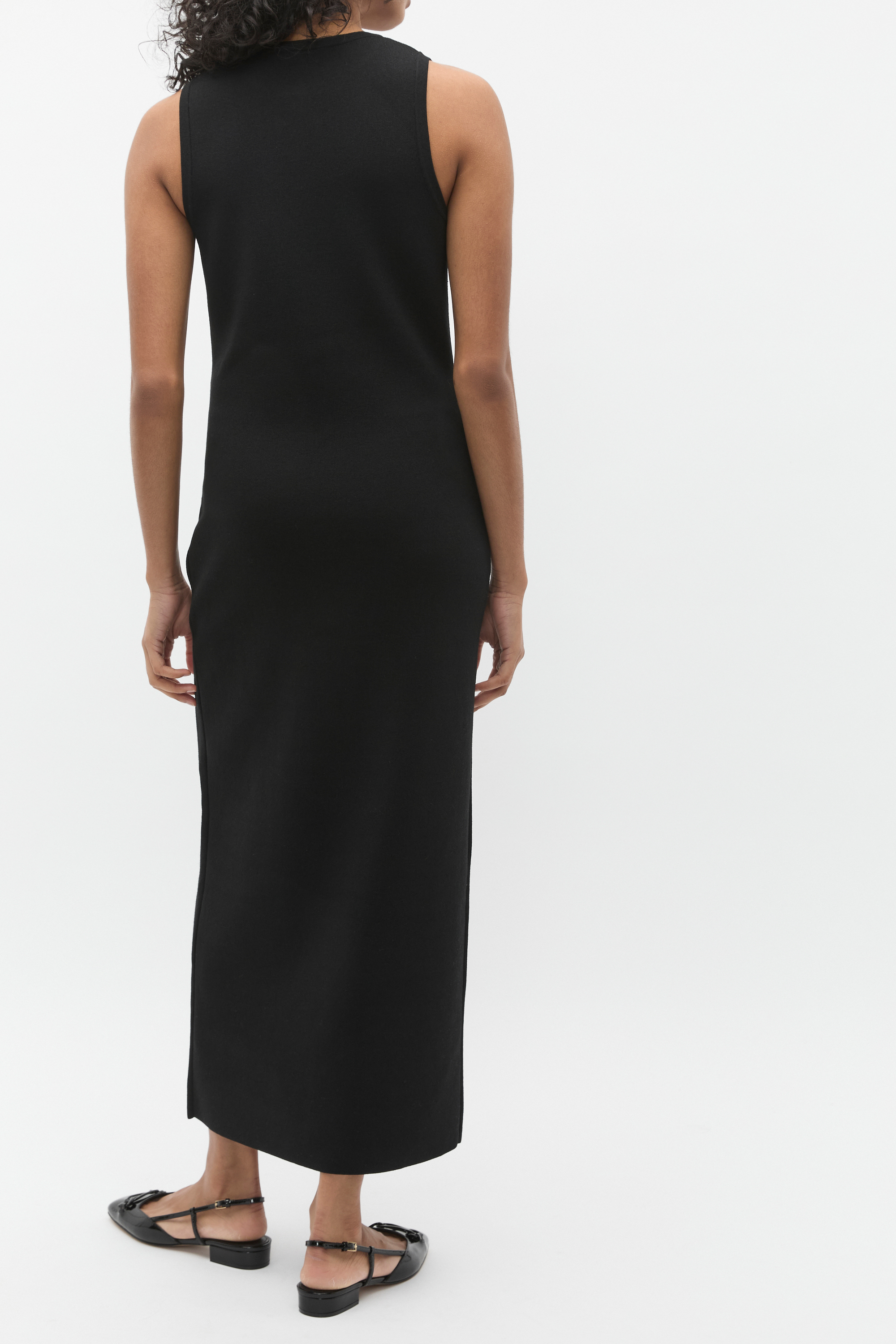 Crepe Button Midi Knit Dress | Black | Seed Heritage