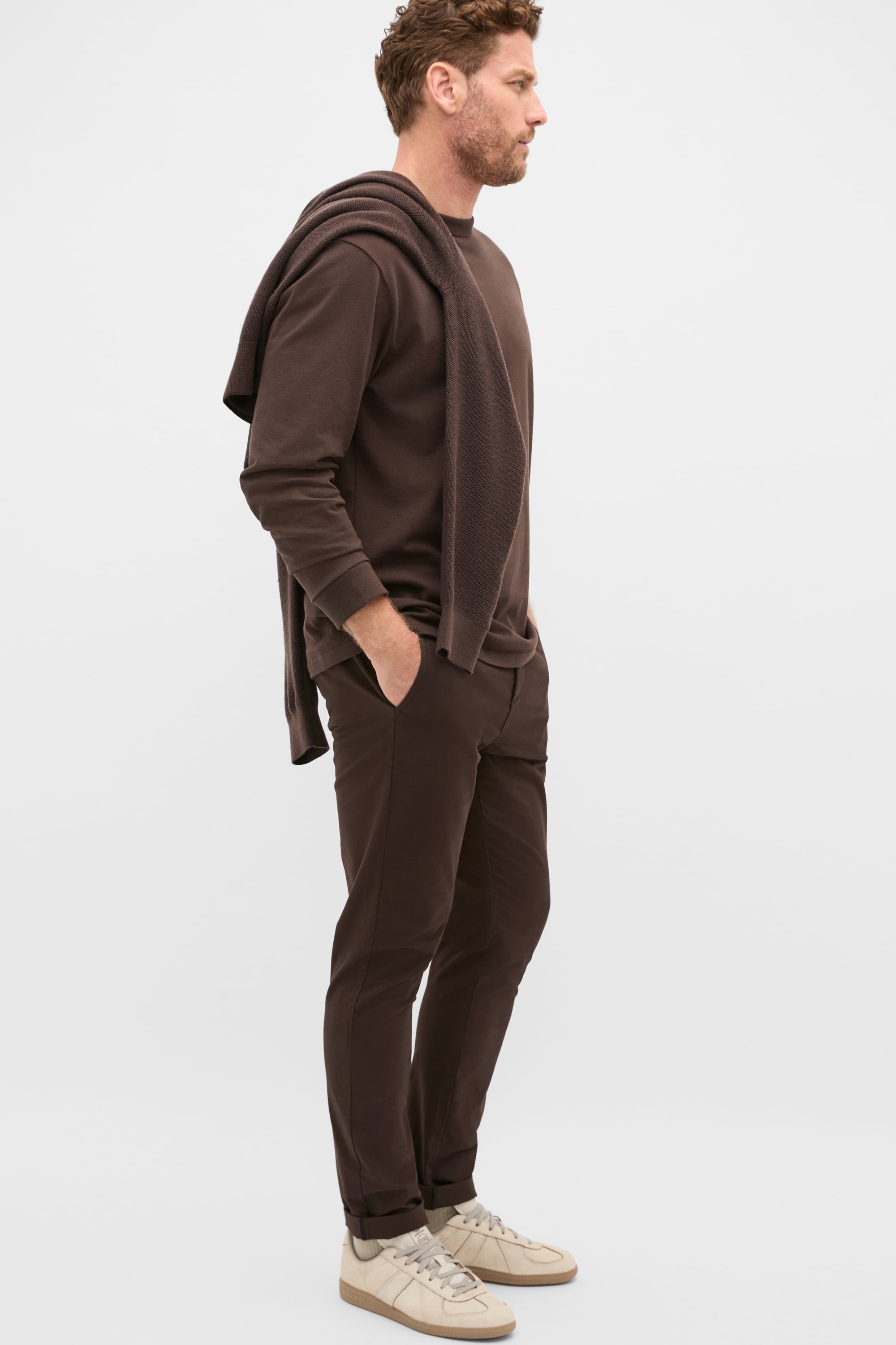 Long Sleeve Crew Neck Tee | Dark Chocolate | Seed Heritage