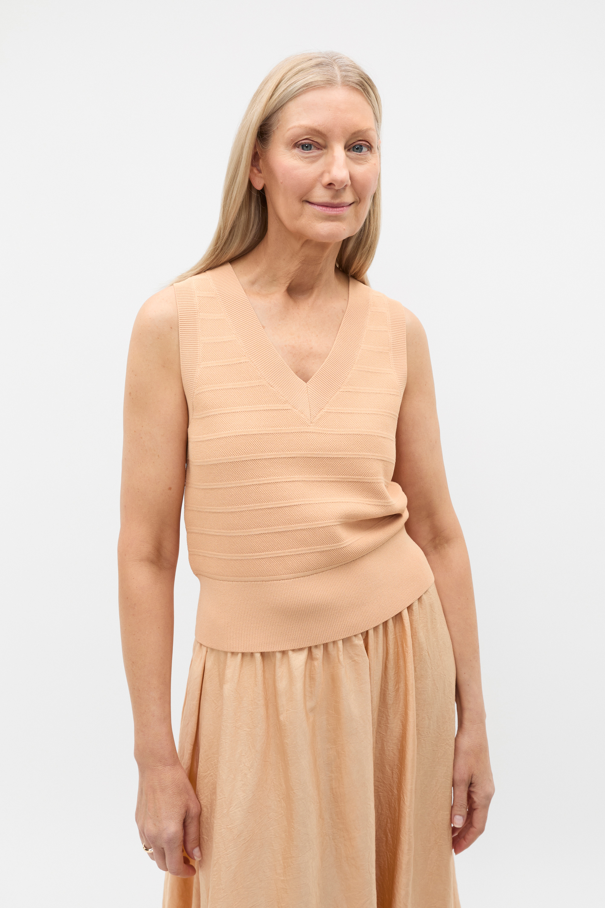 Textured Knit Vest | Apricot | Seed Heritage