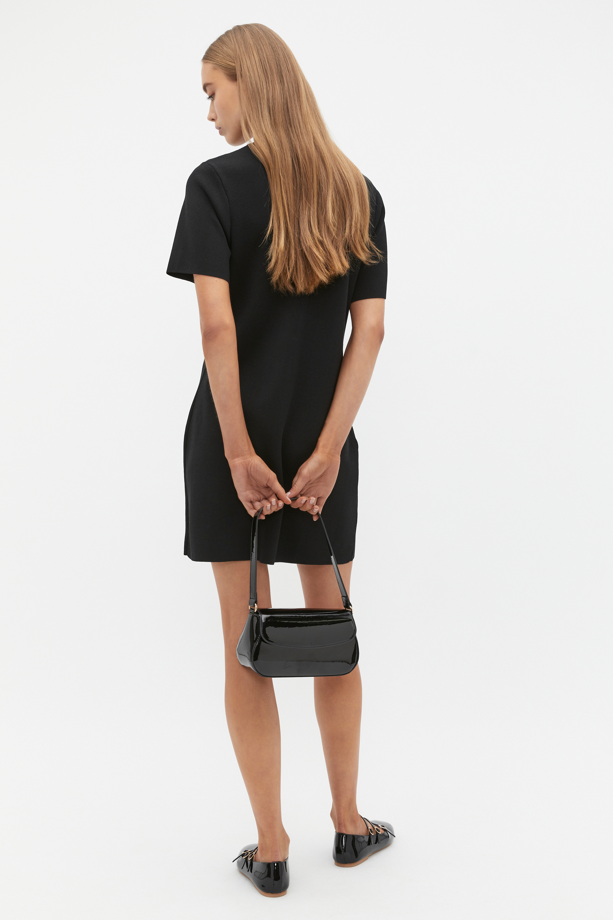 black knitted swing dress Black Knitted Mini Swing Dress  AX Paris