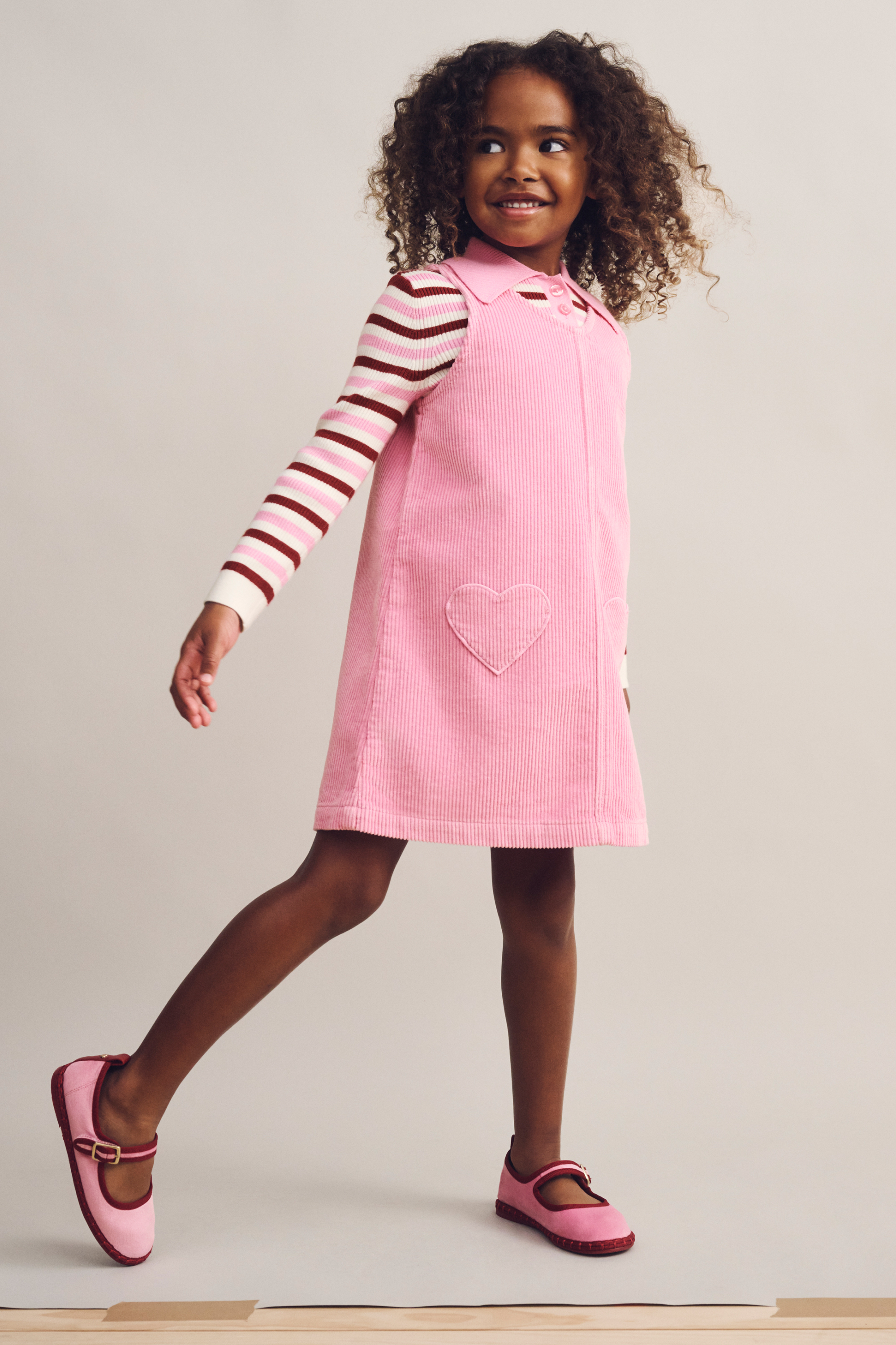 Heart Pocket Pinafore | Candy Pink | Seed Heritage